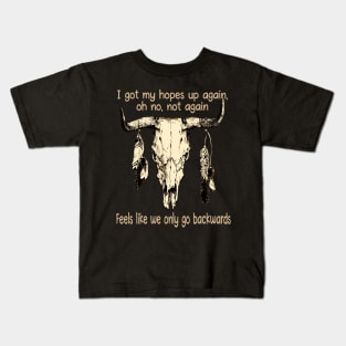 We're On The Borderline Caught Between The Tides Of Pain And Rapture Bull Skull Kids T-Shirt